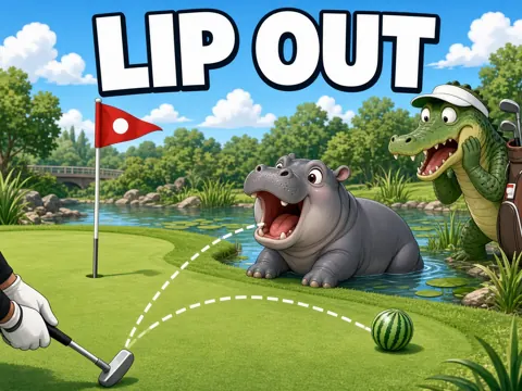Ploy meme: Lip out (cartoon of Ploy, a slate-grey hippo)