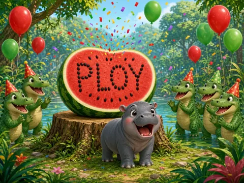 Ploy meme: Name reveal (cartoon of Ploy, a slate-grey hippo)